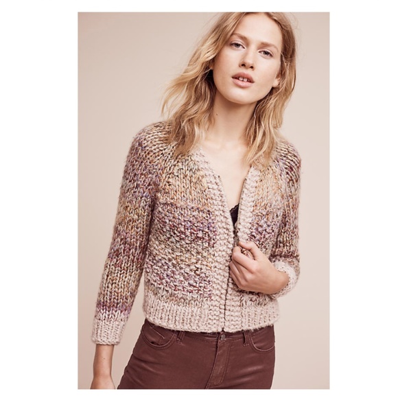 Anthropologie Brown Cropped Cardigan - Picture 1 of 1